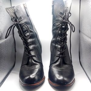 Franco Sarto, Black Lace Up Heeled Boots